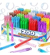 200 Pcs 20 Colors Mini Star Bubble Wand Bulk in Gift Box, Neon Bubbles Party Favors For Kids, Cla...