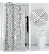 Yimobra Shower Curtain, Small Half Size Stall Shower Curtain 36 x 72 Inch, Geometric Modern &amp; Chi...