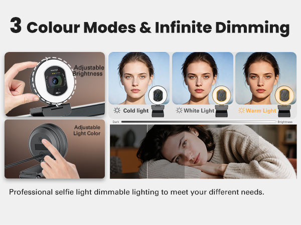 webcam 4k pc web cam computer camera webcams streaming stream light lighting usb