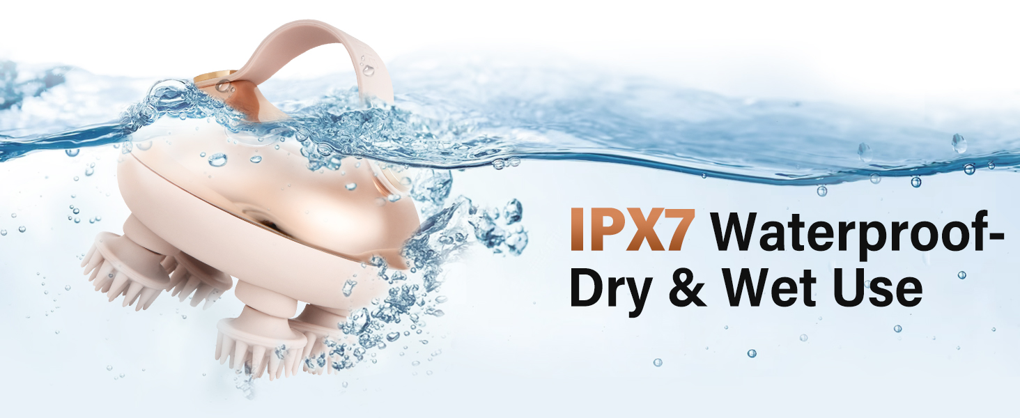 IPX7 waterproof scalp massager