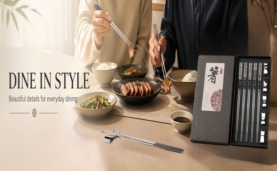 Stainless Steel Chopsticks in a Gift Box