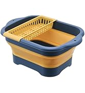 Alltiett 2.77 Gallon (10.5L) Collapsible Dish Basin with Drain Plug, Outdoor Multiuse Foldable Si...