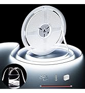 COB LED Strip Neon Rope Light 16.4ft/5m, PAUTIX 6000K Daylight White 504 LEDs/m 24V,Silicone LED ...