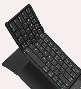 Nillkin Foldable Travel Keyboard with Touchpad &amp; Number Pad, Bluetooth Wireless Portable Folding ...