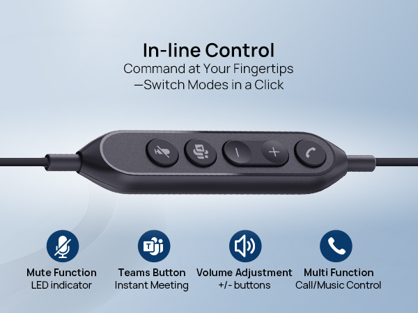 USB headset with microphone PC wired work nosie cancelling office computer headphones mic laptop