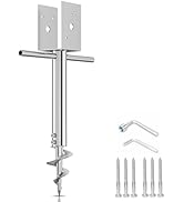 1PCS 304 Stainless Steel No Dig Ground Screw Anchor Spike 4x4 (3.5" X 3.5" Inch) Post Holder, U-M...