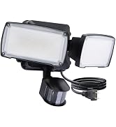 LUTEC 21W Plug in Motion Sensor Light Outdoor, Flood Lights Outdoor Motion Sensor,2500LM, 5000K D...