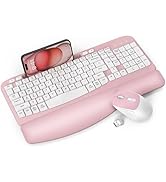 Wireless Keyboard and Mouse Combo, EAYBLLY 2.4G Ergonomic Quiet Keyboard Mouse Set, Split Keyboar...