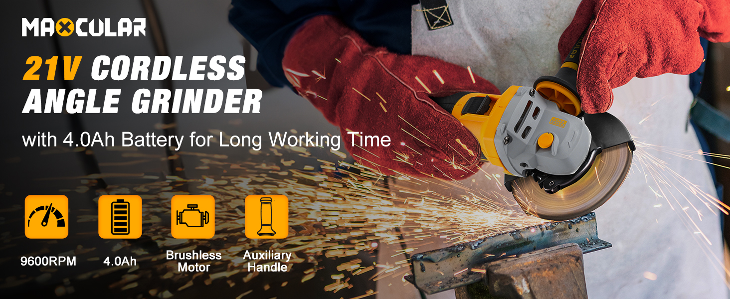 maxcular 21V cordless angle grinder