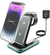 MSTJRY Wireless Charging Station, 3 in 1 Wireless Fast Charger Stand Designed for iPhone16/15/14/...
