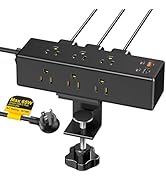 Kungfuking Desk Clamp Power Strip USB C, GaN PD 65W Fast Charging Station for Laptops, Desktop Ch...
