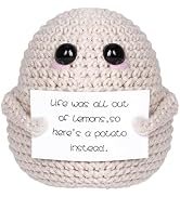 Funny Gifts for Birthday - Crochet Potato Funny Emotional Crocheted Support Potato with Positive ...