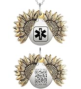 Theluckytag Medical Alert Necklace for Men Women Kids - 19'' Stainless Steel Medical Necklace Eng...