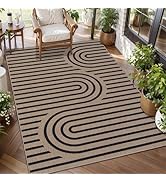 Tangsoo Easy Jute 3x5 Outdoor Rug for Living Room,Washable Indoor Rugs Farmhouse Non-Slip Thin Do...