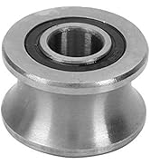 5PCS Deep U Groove Round Bottom Bearing Track Roller Wheel Stainless Steel Guide Pulley Rail Ball...