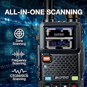 With the powerful scanning feature, it can set to scan zones/channels, frequency range, CRCSS/DCS
