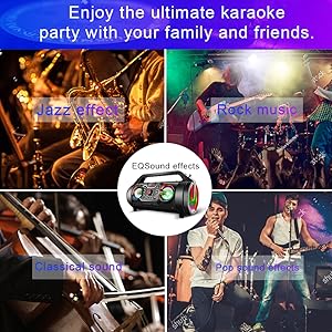 bluetooth speaker portable wireless outdoor party camping boombox karaoke subwoofer big loud stereo
