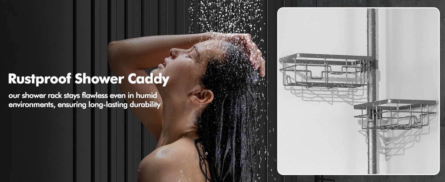 shower tension rod organizer