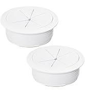 EASYEAH 2 Pcs Desk Grommet 2" / 50 mm, Desk Hole Cover for Cables White, Cable Grommet ABS Plasti...