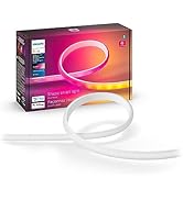 Philips Hue Indoor 6-Foot Smart LED Light Strip Base Kit with Plug - Flowing Multicolor Effect - ...