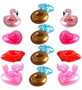 Grobro7 12Pack Inflatable Pool Drink Holder Floating Coasters Multi Shape Swimming Cup Holder Wat...