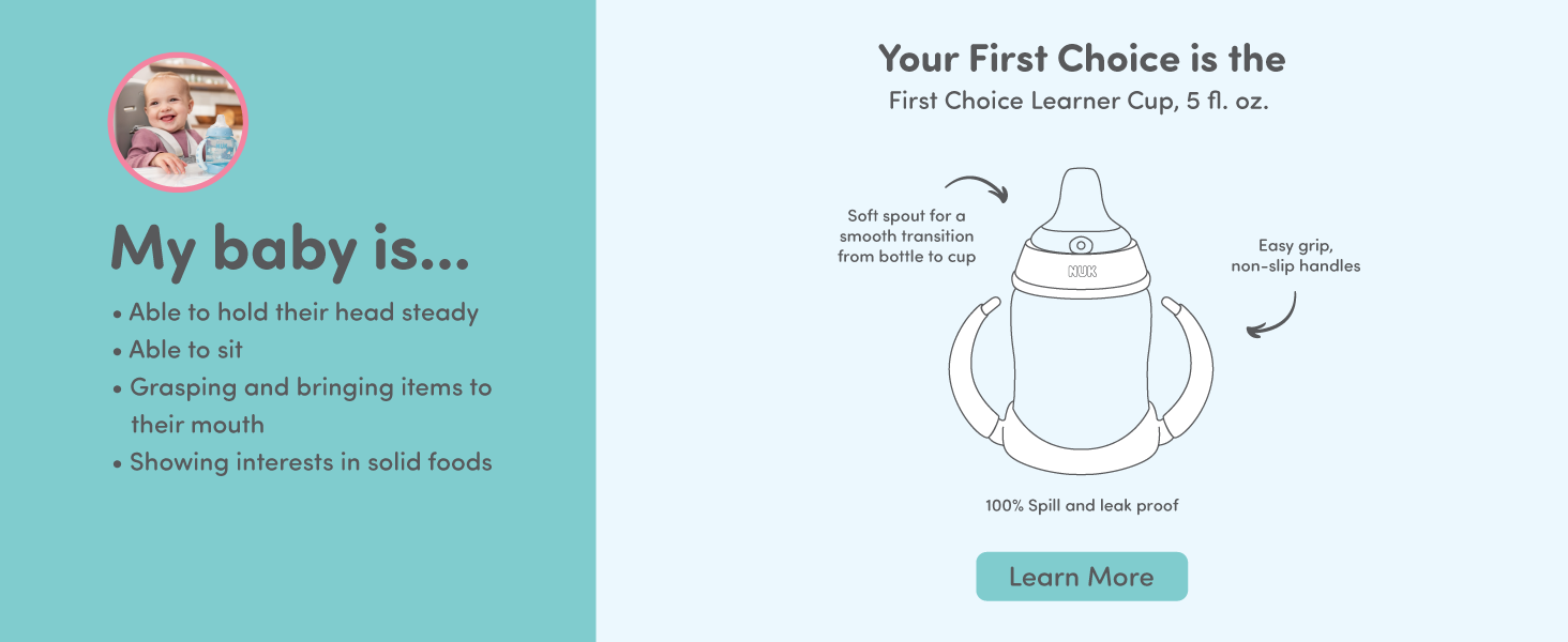 nuk first choice learner cup soft spout spill leak proof mickey mouse bpa free 6 months easy grip