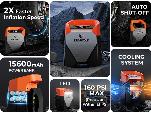 S5 Tire Inflator Portable Air Compressor