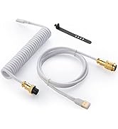 GUNMJO Starlight Coiled USB C Keyboard Cable for Gaming Keyboard, Double-Sleeved Mechanical Keybo...
