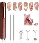 FOWSRHRG 3 in 1 Cat Eye Nail Magnet Set, Multifunctional Wooden Handle Nail Magnet, Heart Magnet ...