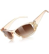 FEISEDY Trendy Polarized Y2K Sunglasses Wrap Around Butterfly Design Fashion Sunnies UV400 Protec...