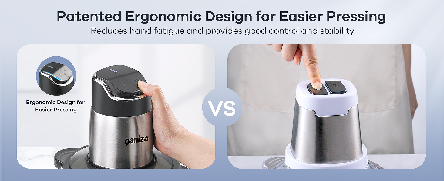 Upgraded Ganiza food processors for effortless use, and easier pressing.