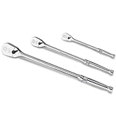 DURATECH 3-Piece Drive Ratchet, 1/4", 3/8", 1/2" 90-Tooth Ratchet Wrench with Extra Long Handle &amp;...