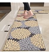 Anti Fatigue Kitchen Rug Sets 2 Piece Non Slip Kitchen Mats for Floor Cushioned Kitchen Rugs...