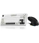 SOLAKAKA A75 and SM822, Wireless Keyboard and Mouse Combo for Gaming (A75 White &amp; SM822 Black)