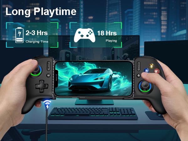 Phone Controller for iPhone/Android Handheld Gaming with Programmable