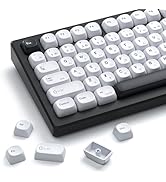 XVX PBT Keycaps - MOA Keycaps White, Japanese Keycaps 75 Percent, Custom Key caps Dye-Sublimation...