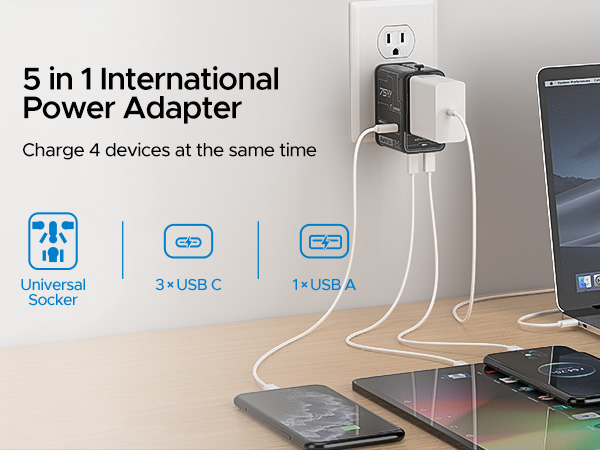 5 in 1 International Power Adapter