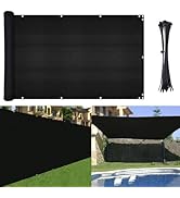 e.share 95% Fence Privacy Screen, Sunblock Shade Cloth, Black 6ft x 50ft - Heavy Duty 185GSM Perg...