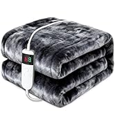 PFASDFW Heated Electric Blanket Throw 50''x60'' - Fast Tie-Dye Heating Blanket, Washable Heat Bla...
