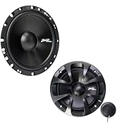 STINGER Audio 6.5" 100 Watts/4 Ohm Car Audio Component Speakers with 1" Silk Dome Tweeters (Set o...