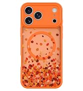 BITOBE Magnetic Case for iPhone 17 Pro Max [Compatible with MagSafe] Cute Fallen Leaves Pattern C...