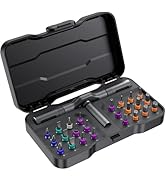 24 in 1 Magnetic Screwdriver Set,DIY Ratchet Screwdriver with Detachable Handle,Multi Bit Screw D...