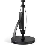 VEHHE Paper Towel Holder Countertop, Black Paper Towel Holder with Spring Activated Arm and Dampi...