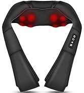 Shiatsu Neck and Back Massager with Heat, Electric Deep Tissue 4D Kneading Massage Pillow for Sho...