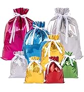 G2PLUS 20PCS Christmas Drawstring Gift Bags Assorted Sizes, Goodie Bags with Ribbon, Solid Color ...
