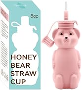 Mootikar Honey Bear Silicone Straw Cup, Babies Water Drinking Cup, 8-Ounce Therapy Sippy Bottles ...