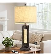 TOBUSA 26’’ Farmhouse Table Lamp for Living Room, Rustic Vintage Tall Nightstand Lamp for Bedroom...