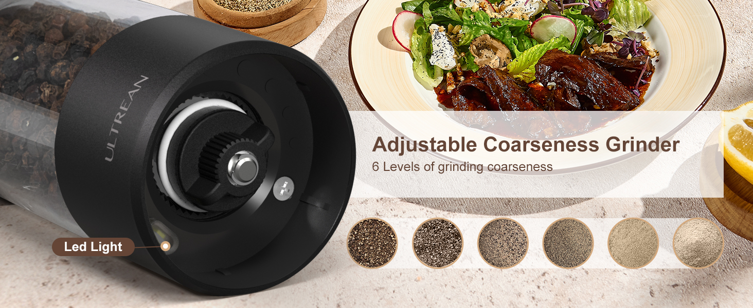 Grinder with 6 Adjustable Coarseness