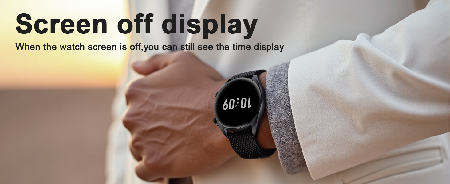 When the watch screen is off, you can still see the time display