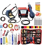 Soldering Iron and Rework Station with Wide LCD-Display Screen, Hot Air Gun, F /°C,Auto Sleep &amp; S...